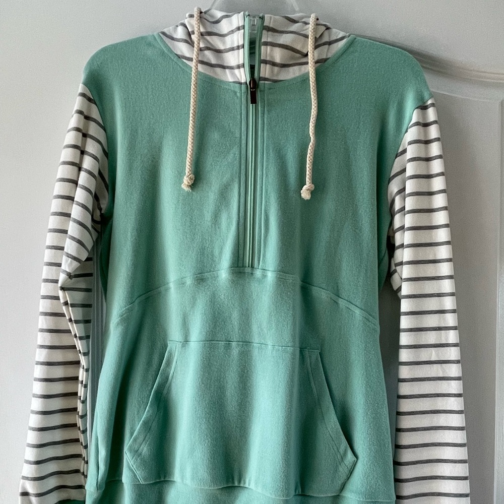 Ampersand Avenue Mint Half-Zip Pullover Hoodie, Womens Size Small
